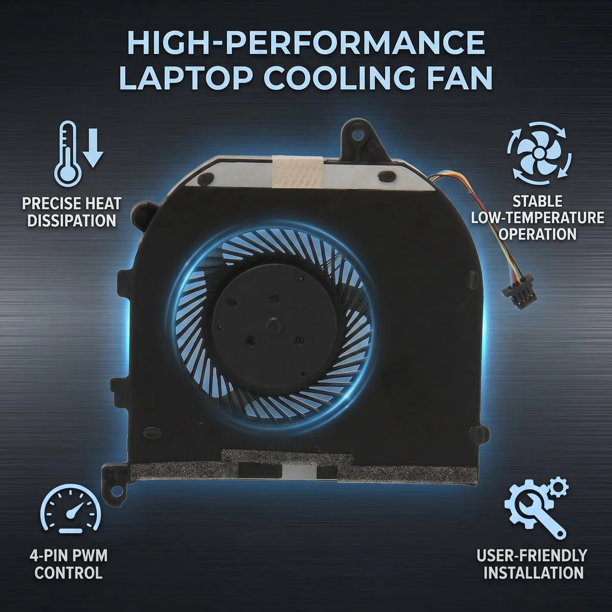 Ventola di Raffreddamento di Ricambio per XPS 15 9570 7590 Serie 008YY9 0TK9J1, Sostituzione Silenziosa a 4 Pin per Laptop CPU GPU Ventola di Raffreddamento Dissipatore di Calore