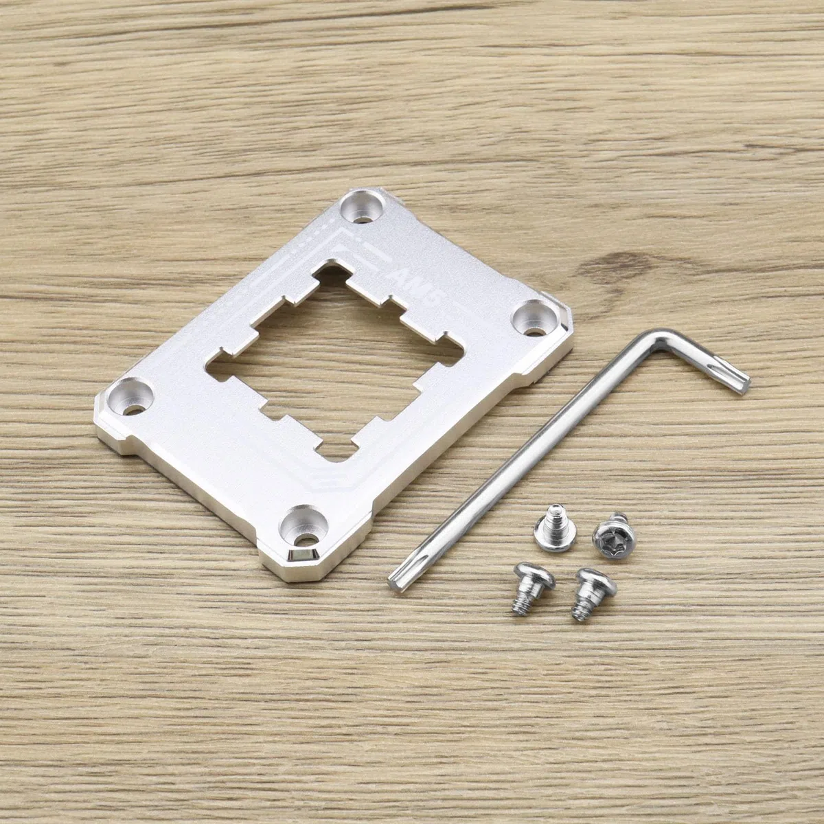 AM5 - Supporto per processore AM5, telaio di contatto anti-piegatura, con 4 viti e 1 cacciavite, telaio di fissaggio anti-piegatura, correttore 75 x 56 mm, argento