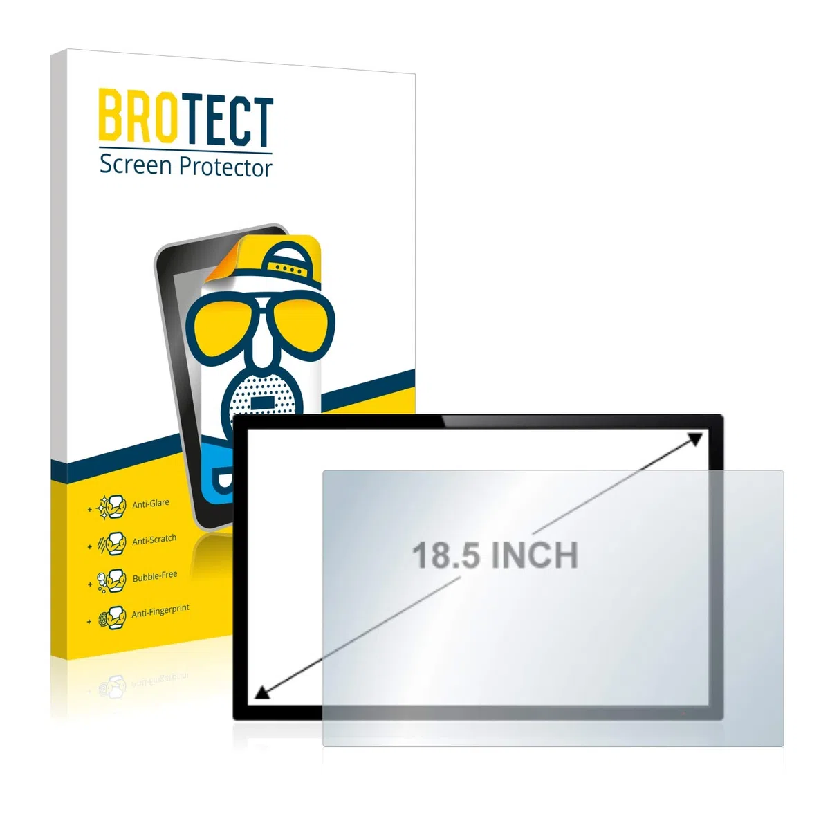 brotect Pellicola Protettiva Opaca 18.5" per PC touch panel con 47 cm (18,5 pollici) [410 mm x 231 mm, 16:9] Proteggi Schermo Anti-Riflesso