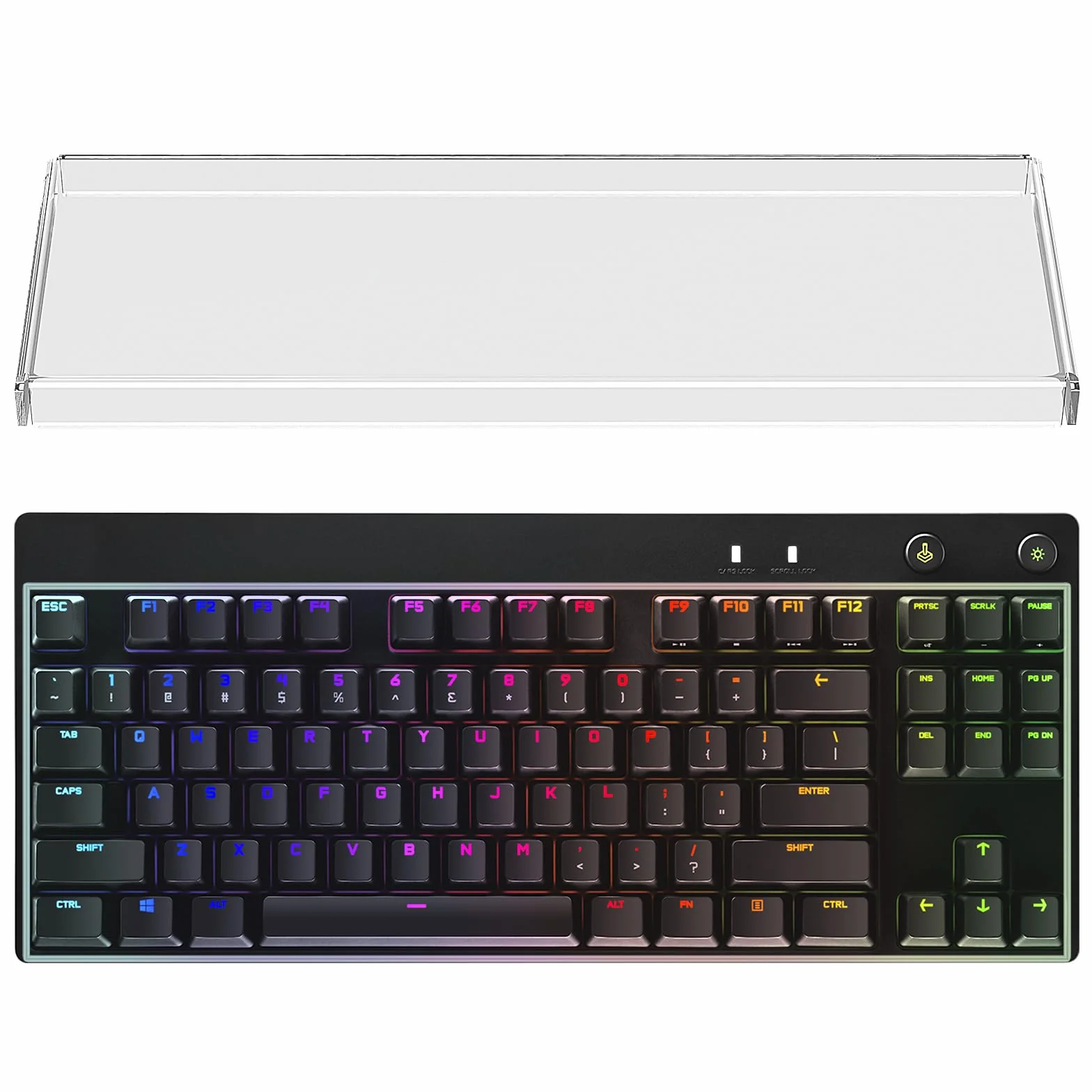Geekria Copertura tastiera TKL Tenkeyless, copri tastierino in acrilico trasparente per tastiera meccanica gaming 80% compatta 87 tasti, compatibile con Logitech G PRO / G515 Lightspeed TKL