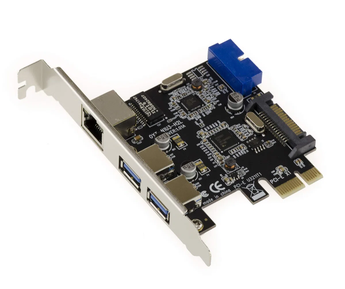 KALEA-INFORMATIQUE Scheda controller LAN PCIe to GIGABIT ethernet e USB 3.0, 2 porte esterne e 2 porte interne su connettore USB3 a 19 pin