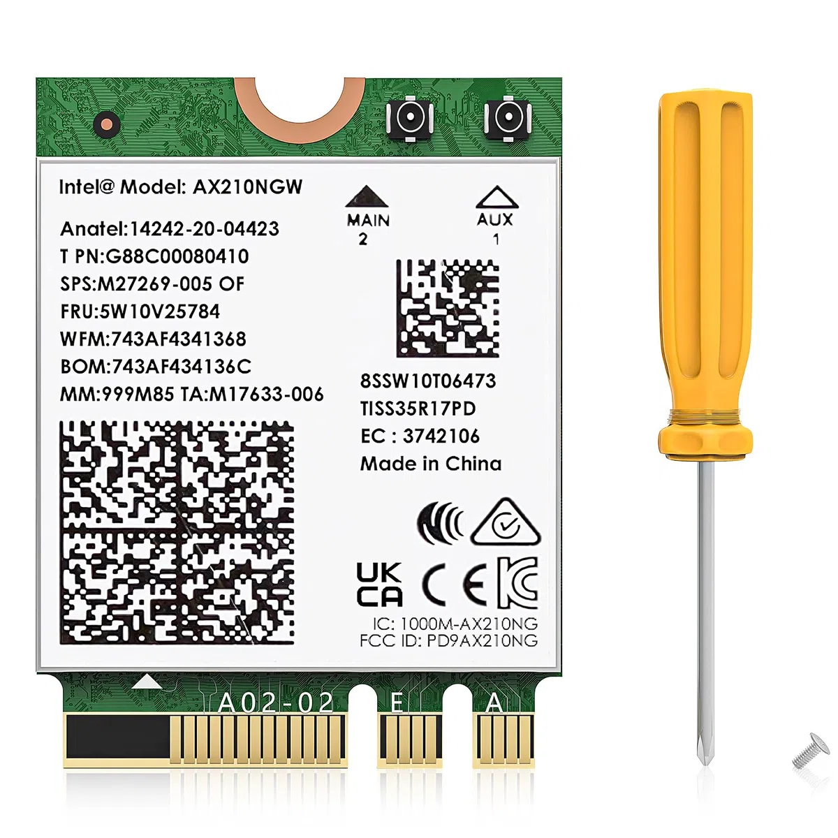 WAVLINK WiFi 6E AX210 Wireless Scheda Modulo, Adattatore di Rete Intel Tri-Band 5400Mbps 2.4GHz/5GHz/6GHz per Laptop, con Bluetooth 5.3,Latenza Ultrabassa, Supporto Windows 10/11 (64bit) M.2/NGFF