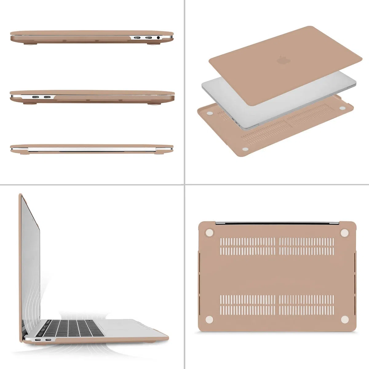 MOSISO Cover Compatibile con MacBook Pro 13 Pollici Custodia 2025 2024 2023 2022-2016 M2 M1 A2338 A2289 A2251 A2159 A1989 A1706 A1708,Plastica Rigida Case&Copritastiera&Pulire Panno, Bronzo Marrone