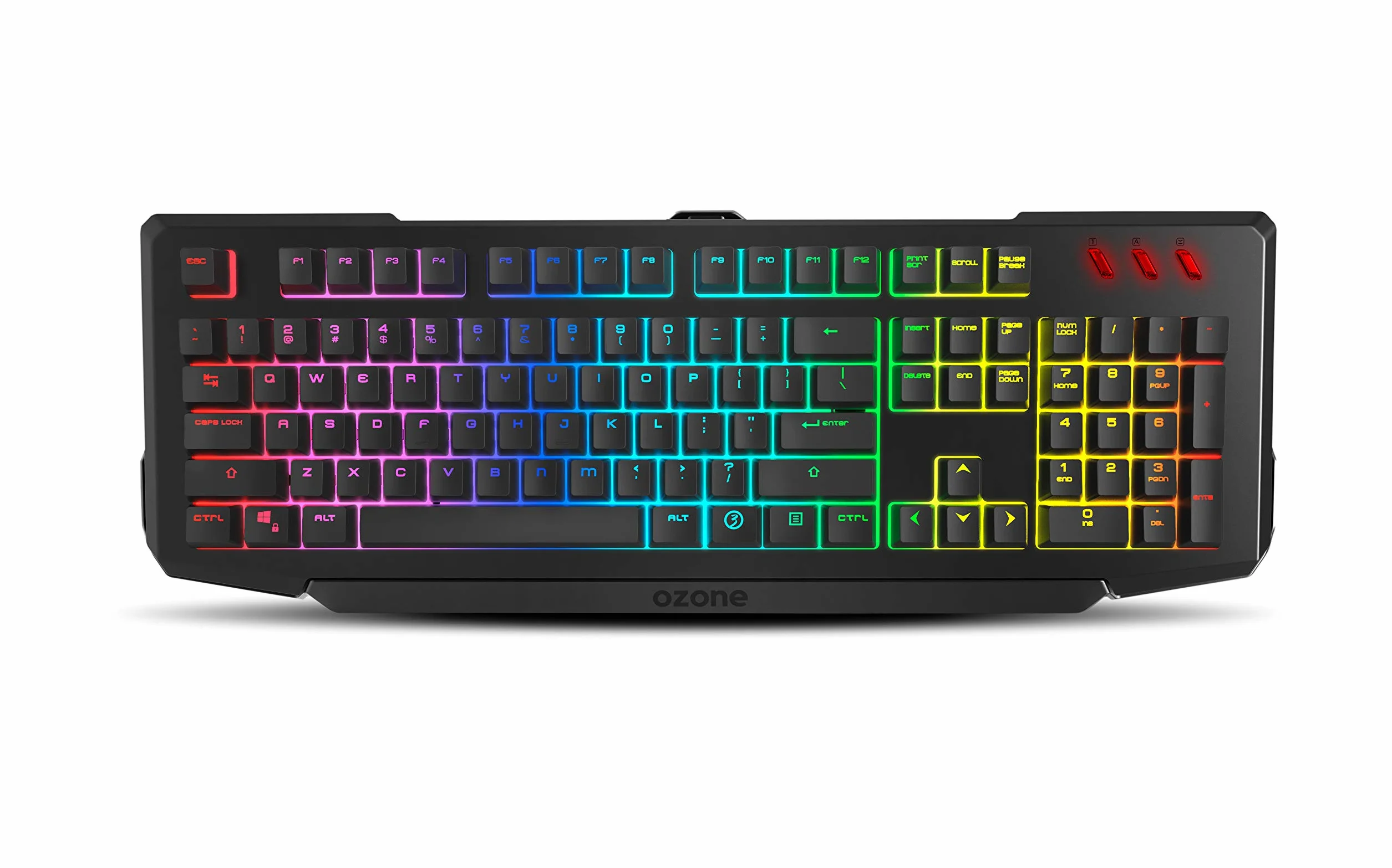 OZONE GAMING GEAR DOUBLE TAP- tastiera da gioco semi-meccanica retroilluminata RGB, mouse da gioco con sensore ottico AVAGO, 4000 dpi, LED a 6 colori, USB