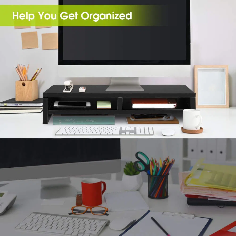 Supporto per Monitor per PC con Ripiani, Supporto Monitor Cassetto, Supporto Ergonomico per Laptop,Riser per Schermo, Organizzatore di Archiviazione Desktop per Casa o Ufficio - 50 x 20 x 11,7 cm