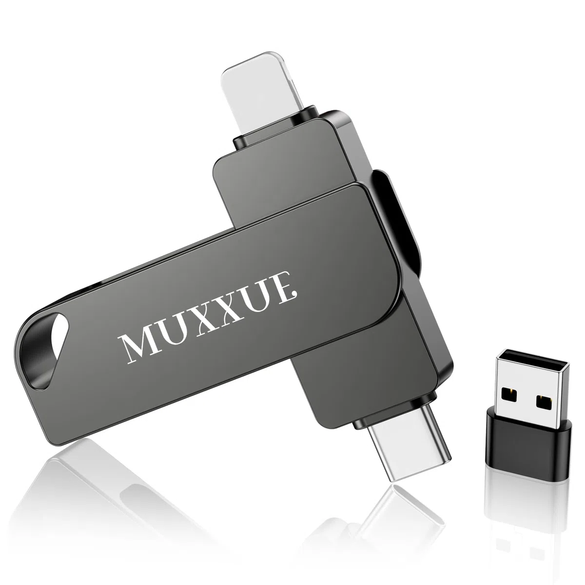 256GB Chiavetta USB per iphone senza App, 3 in 1 Memoria Esterna per iphone per 1Phone 1Pad Android e PC USB C Pen Drive per Foto, Video e File