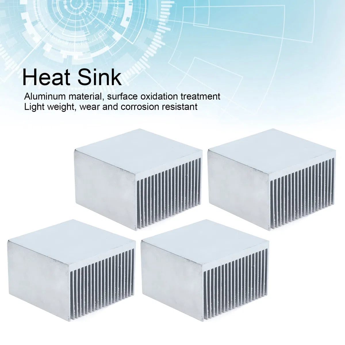 Tissting Dissipatori di Calore, Kit Raffreddamento ad Alta Efficienza 60x60x39mm in Alluminio, Confezione da 4 Pezzi per Stampanti 3D, LED e Computer