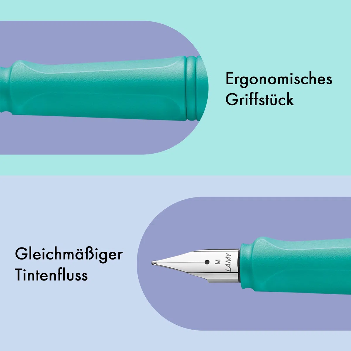 Lamy Safari aquamarine - Penna stilografica con impugnatura ergonomica e molla in acciaio lucido con tratto EF - robusta plastica ASA - cartuccia d'inchiostro T 10 blu - destrimani