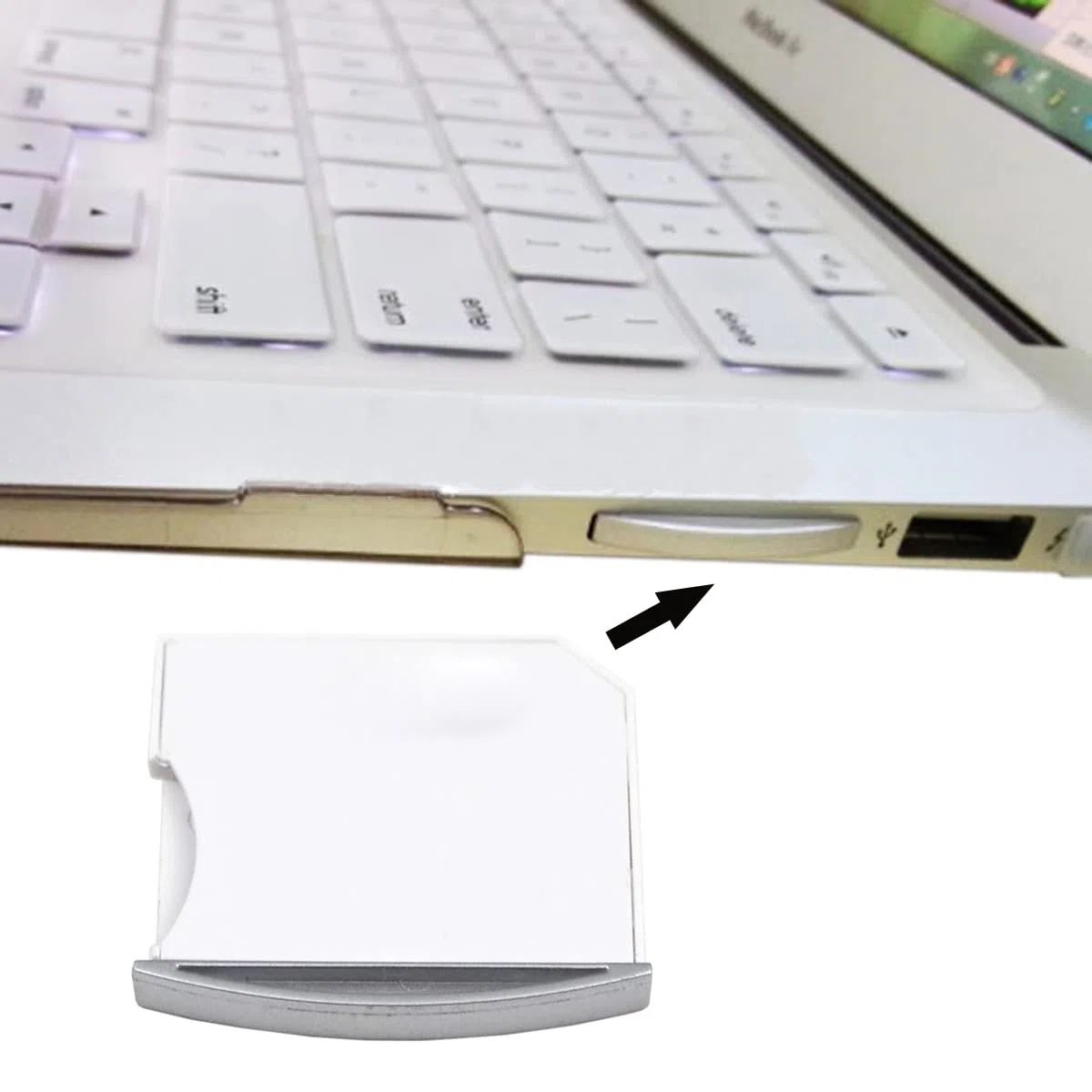 chenyang Micro SD TF to SD Card Kit Mini Adaptor for Extra Storage Mac Air/Pro/Retina White