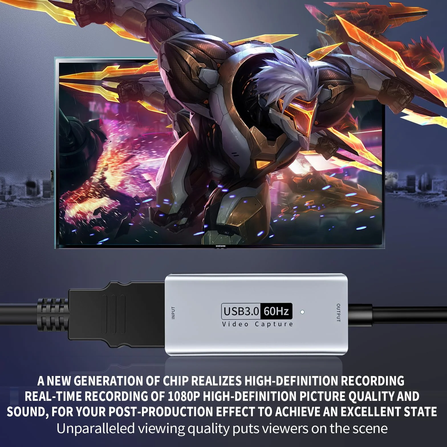 scheda acquisizione video Newhope, scheda di acquisizione da HDMI a USB/USB C 3.0, 1080P HD 60fps Grabber audio video in diretta e registrazione per giochi, streaming, insegnamento, videoconferenza