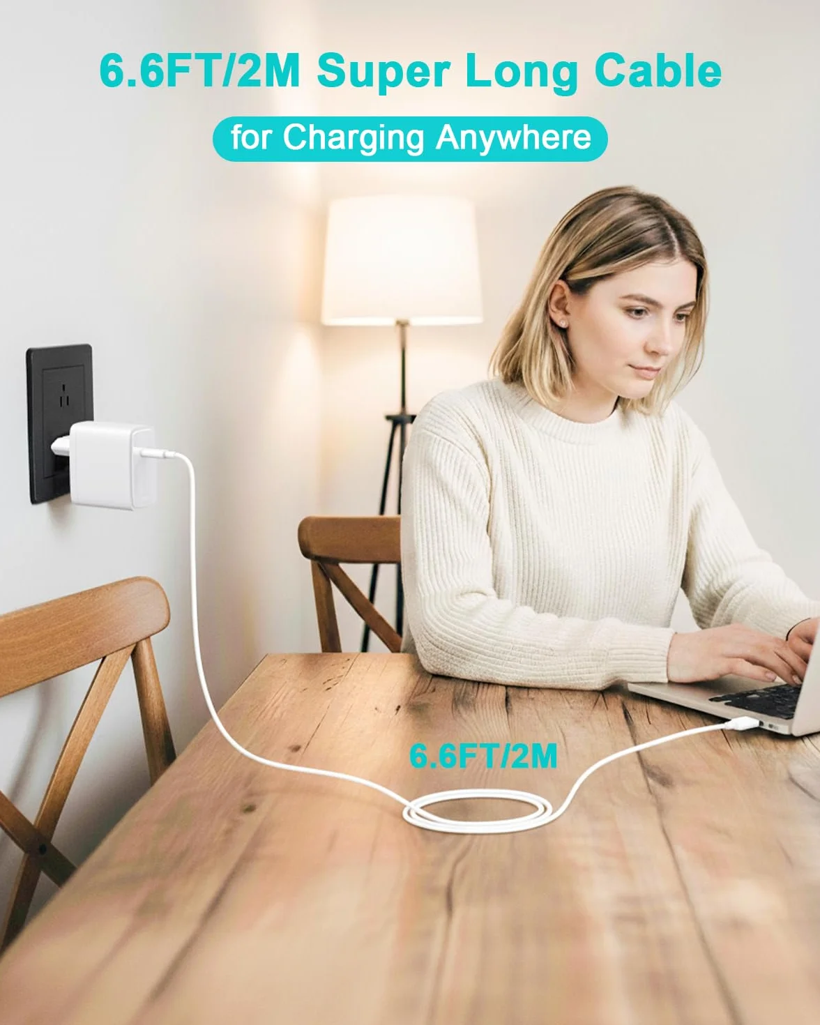 Caricatore USB C 100W, Alimentatore Compatibile con MacBook Pro 16 14 MacBook Air 1513 Pollici 2025 2024 2023 2022 2021 2020 2019 M4 M3 M2 M1, Adattatore Caricabatterie con Cavo USB-C 2M 5A (Bianco)
