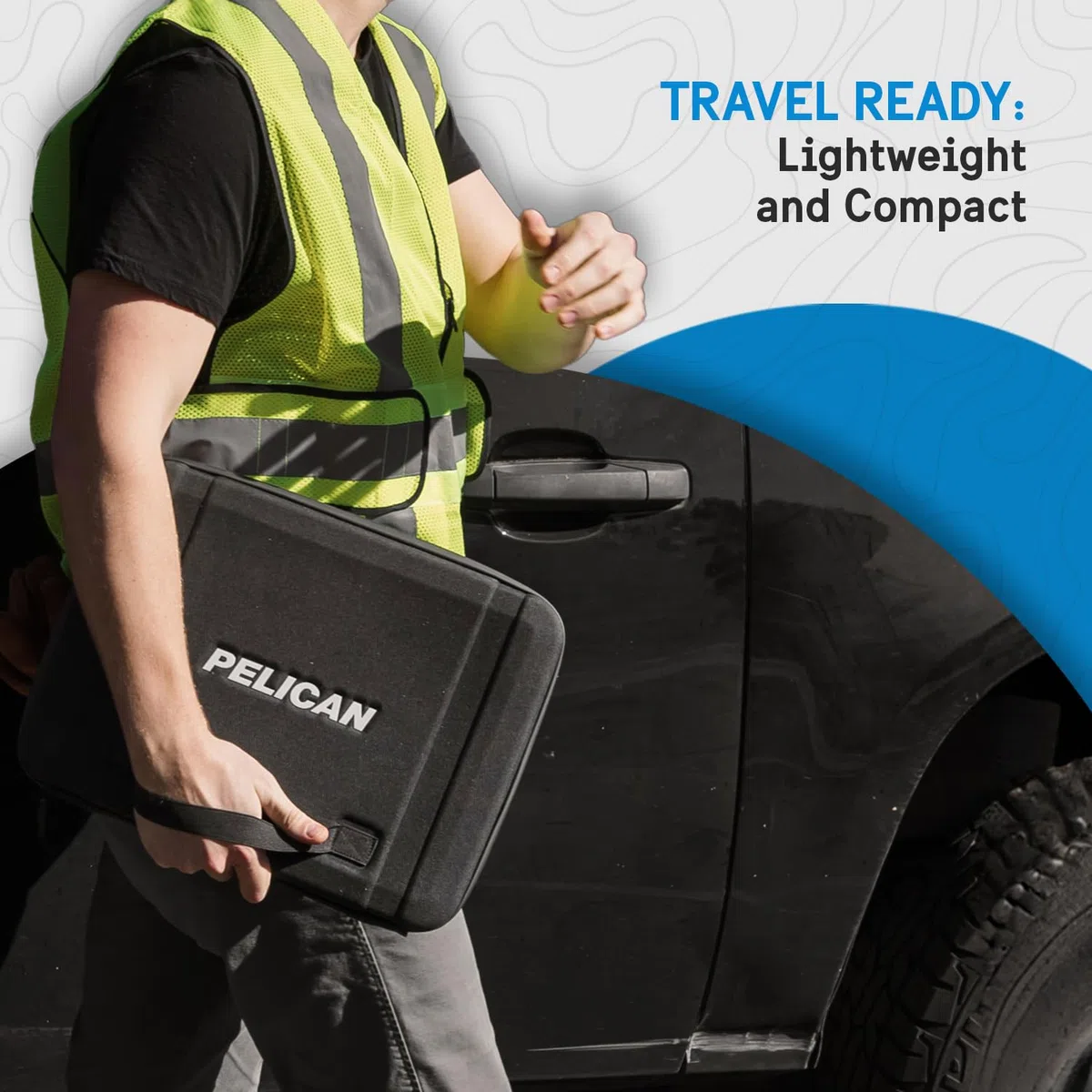 Pelican Adventurer - Borsa per laptop da 14", maniglia elastica per il trasporto, chiusura sicura con cerniera, impermeabile, antigraffio e resistente, per laptop da 12" a 14", nero
