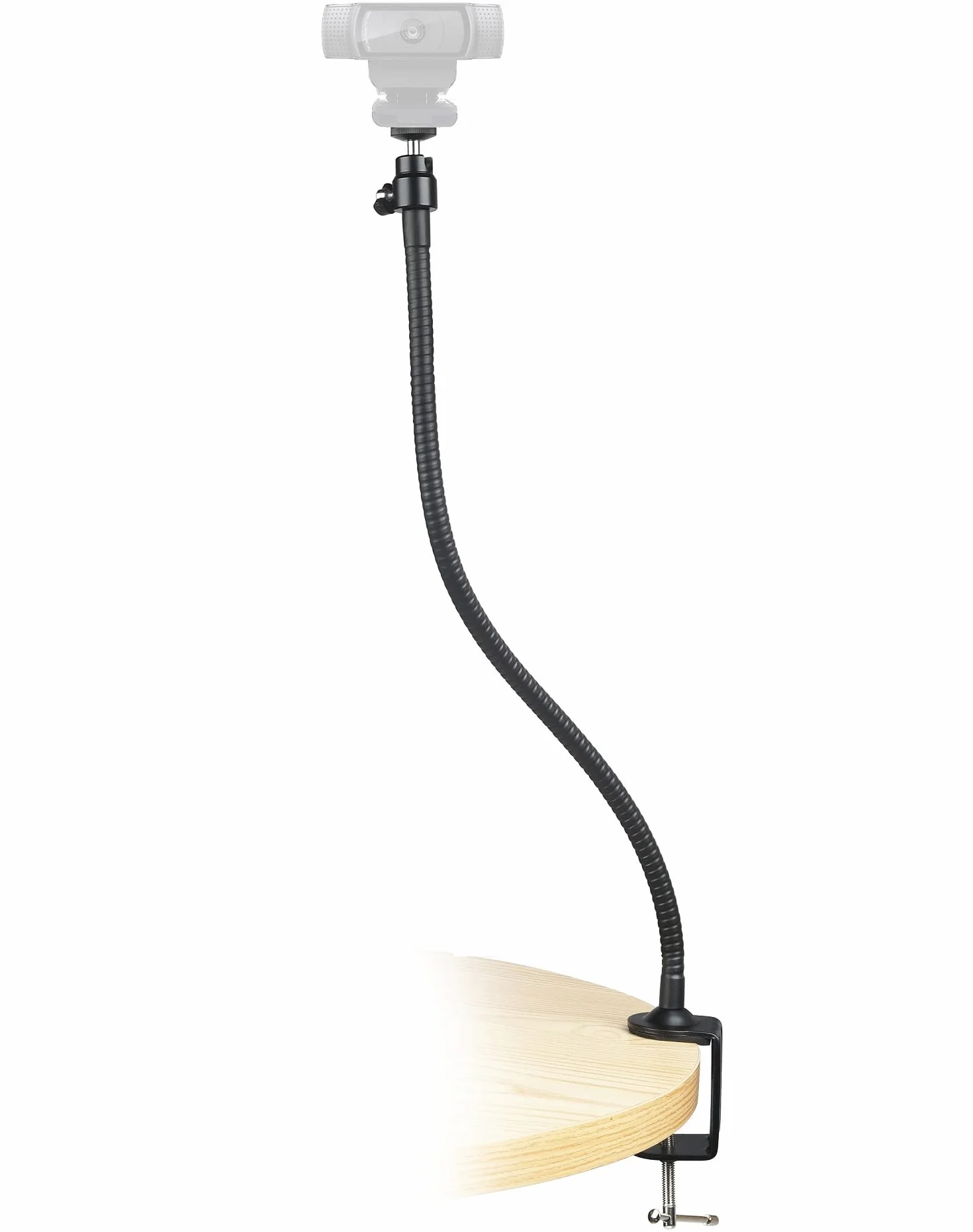 Supporto a collo d’oca con morsetto, per webcam Logitech Brio 4K, C925e, C922x, C922, C930e, C930, C920, C615; 64 cm lunghezza