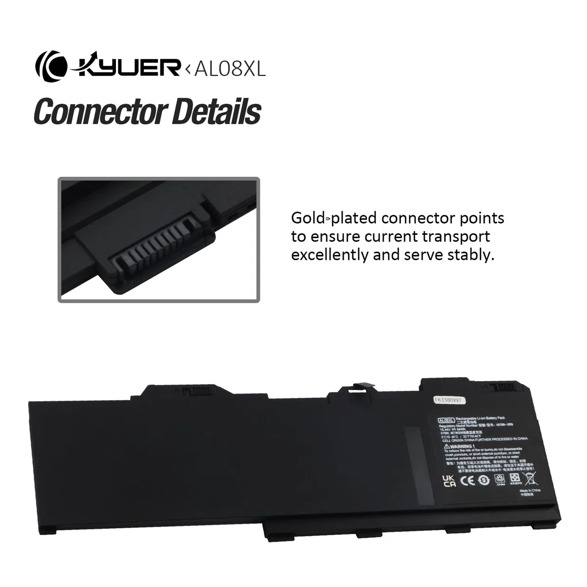 K KYUER AL08XL Laptop Batteria per HP ZBook Fury 15 G7 G8 15.6" ZBook Fury 17 G7 G8 17.3" Mobile Workstation Series AL08094XL L86212-001 HSTNN-OB1S HSTNN-IB9N L86155-AC1 L86155-1C1 W-10885M i9-10885H