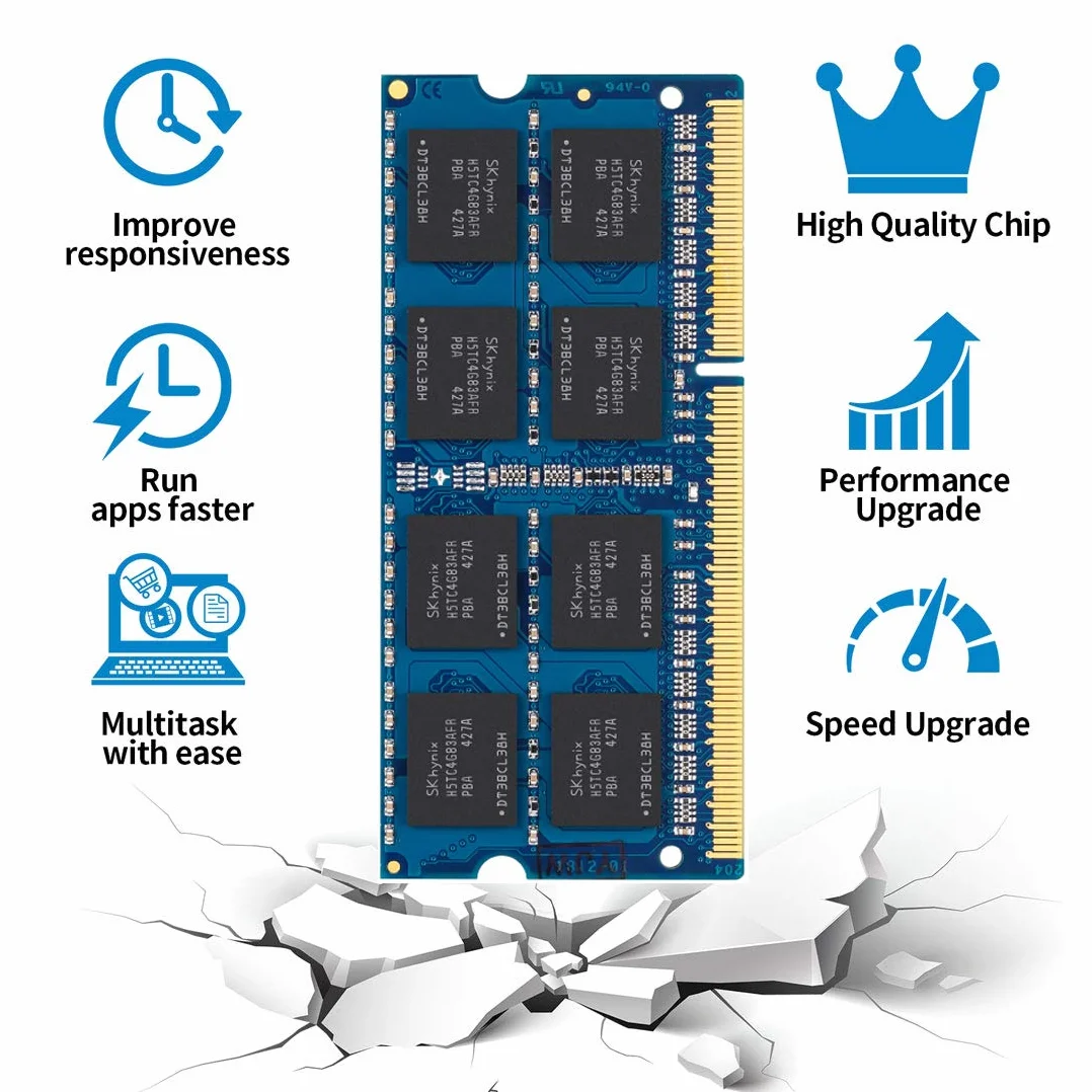 motoeagle 8GB DDR3 DDR3L 1600MHz Sodimm RAM CL11 PC3 PC3L 12800 1.35V/1.5V 204-Pin 2Rx8 Memoria Laptop