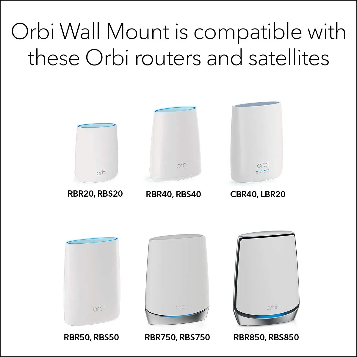 Netgear Orbi RBKWM Wall Mount - Compatibile con router WiFi Orbi, Satellite, RBK50, RBK752, RBK852, RBK853 e altro, 1 confezione