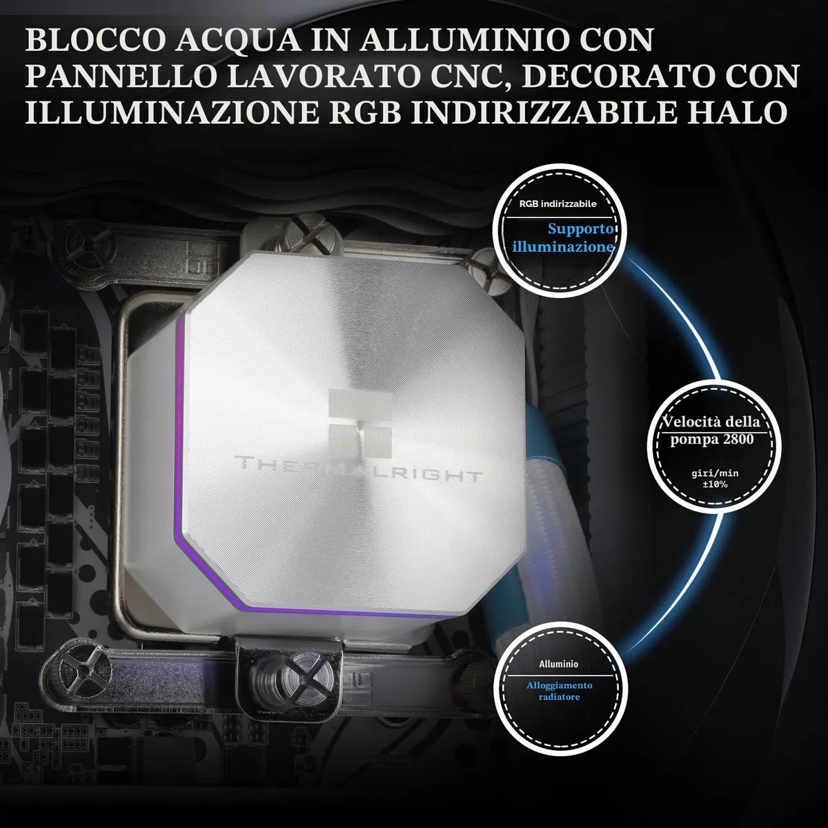 THERMALRIGHT Frozen Edge 360 White - Refrigeratore d'acqua liquido CPU con ventola PWM da 120 mm, 360 bianco Cold Row, dissipatore d'acqua integrato per AM4/AM5, Intel LGA1700/1150/1151/1200/1851