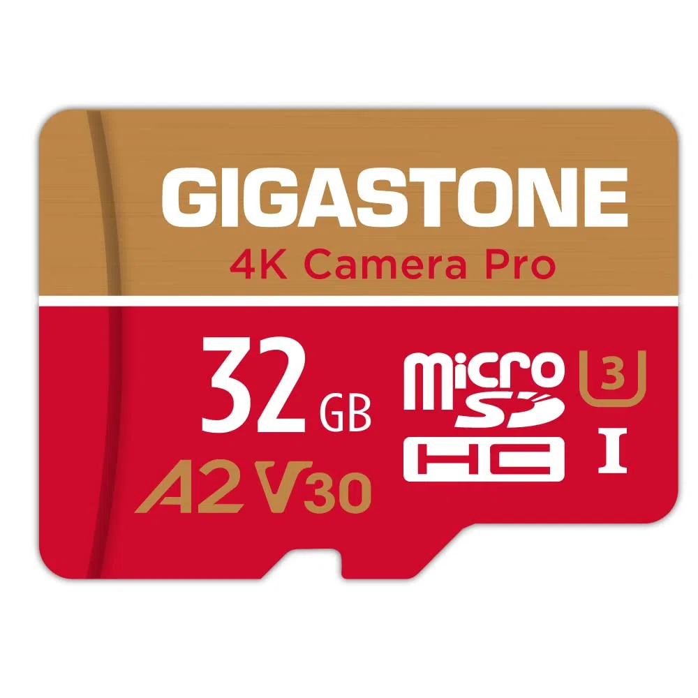 Gigastone Micro SD 32 GB, 4K Camera Pro Serie, A2 U3 UHS-1 V30, Velocità Fino a 90/30 MB/s. (R/W). Specialmente per Fotocamere Videocamera Nintendo Switch, con Adattatore SD