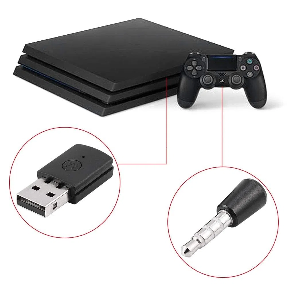 Nikou Adattatore Bluetooth PS4 - Adattatore Headsets Bluetooth Mini USB 4.0 Mini Microfono Wireless Dongle Bluetooth Adattatore USB per cuffie wireless PS4