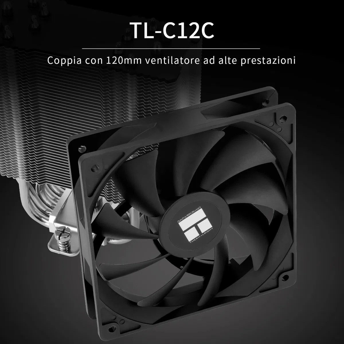 TR Burst Assassin 120 SE Raffreddatore CPU, altezza 148 mm, ventola PWM 120 mm con velocità 1550 RPM, 6 tubi di calore, per Intel 1700/1851/1150/1151/1200, AM4/AM5, raffreddamento PC, nero (BA120SE)