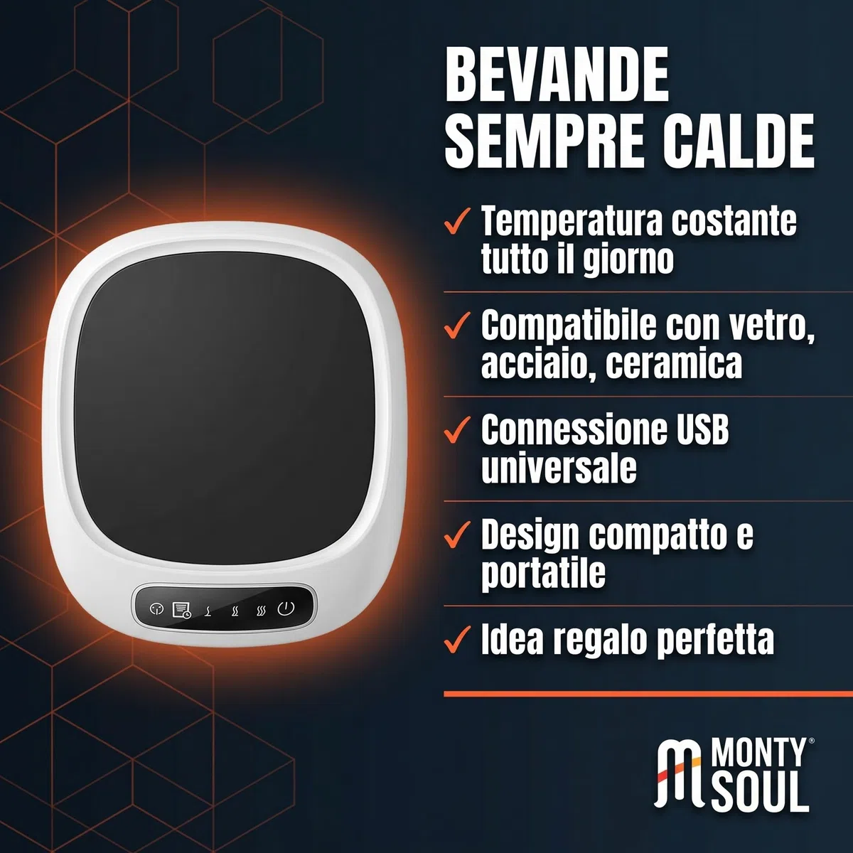 Scalda Tazze USB – Piastra Elettrica Riscaldante per Bevande – Compatibile con Tazze in Vetro, Acciaio e Ceramica – Perfetto per Casa, Ufficio e Smart Working