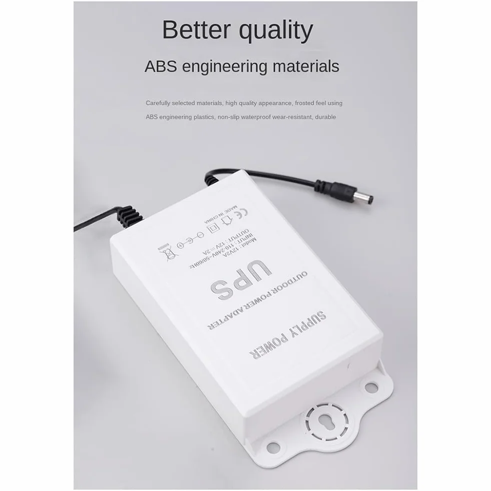 Gruppo di Continuità 12V-2A per WiFi, Router, Modem, Telecamera di Sicurezza Mini UPS Protezione di Backup per Batteria Spina UE