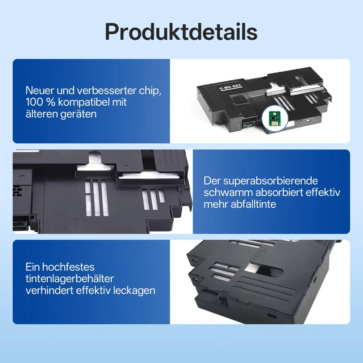 MC-G02 - Confezione di 2 inchiostri per Canon PIXMA G1220 G1420 G1520 G2160 G2260 G2420 G2460 G2520 G2560 G3160 G3520 G3560 G3420 G3420 3460 Stampante G3860 G540 G550 G640 G650 G695 (2 nero)
