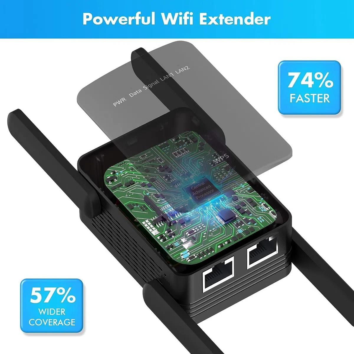 Ripetitore, ripetitore WLAN da 300 Mbps con Doppia Porta LAN, modalità WPS, AP, Compatibile con Tutti i Router WiFi Standard, dispositivi WiFi