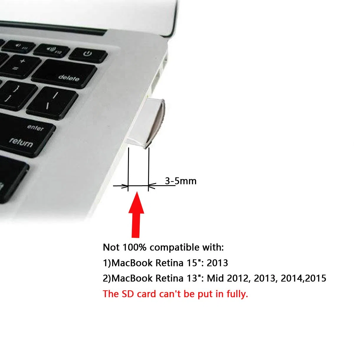 chenyang Micro SD TF to SD Card Kit Mini Adaptor for Extra Storage Mac Air/Pro/Retina White