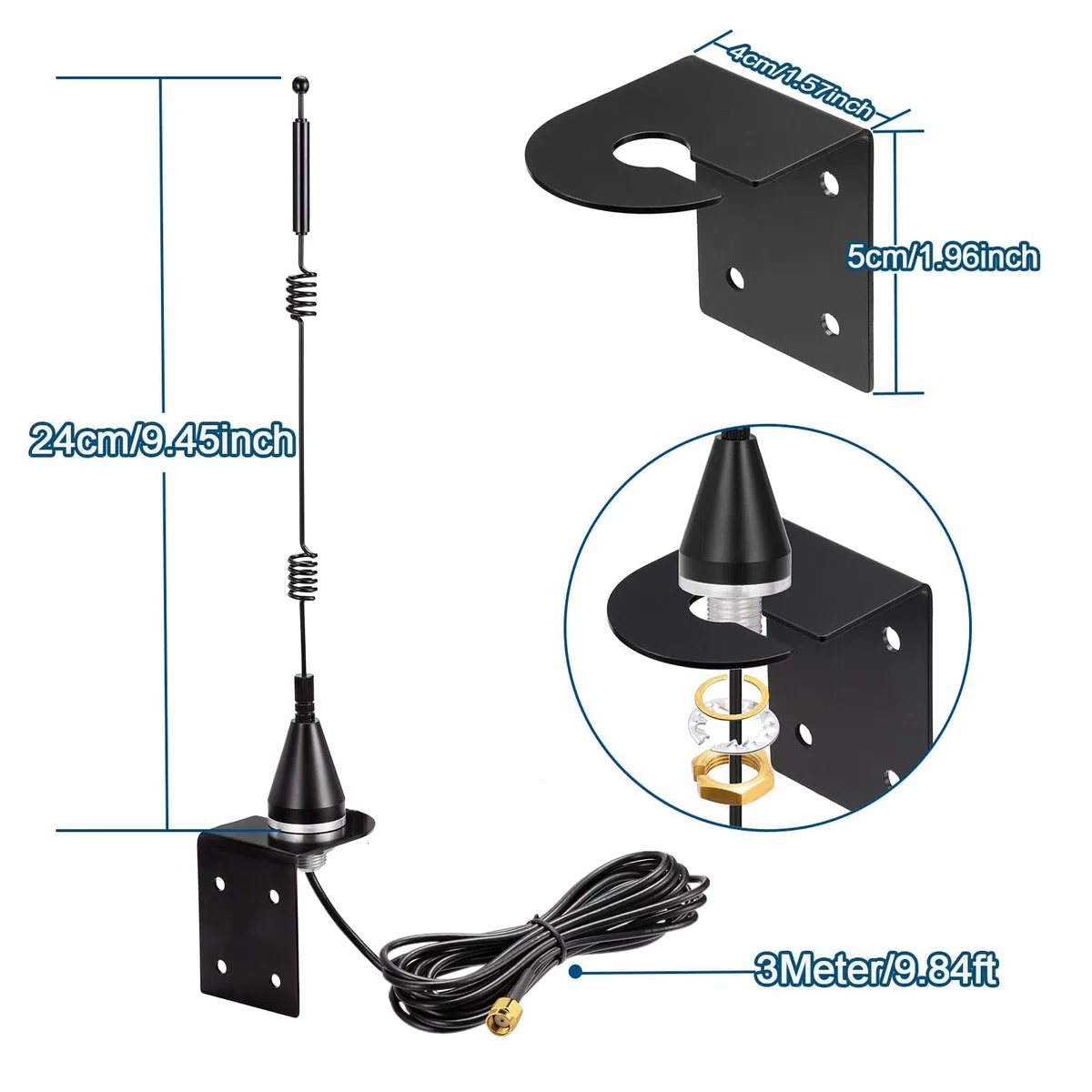 Bingfu Antenna WiFi Exterieur Bibanda 2,4 GHz 5,8 GHz 6dBi MIMO RP-SMA e SMA Omnidirezionale per Telecamera Wireless Esterno Router Amplificatore WiFi Videosorveglianza Scheda di Rete Monitor Energia