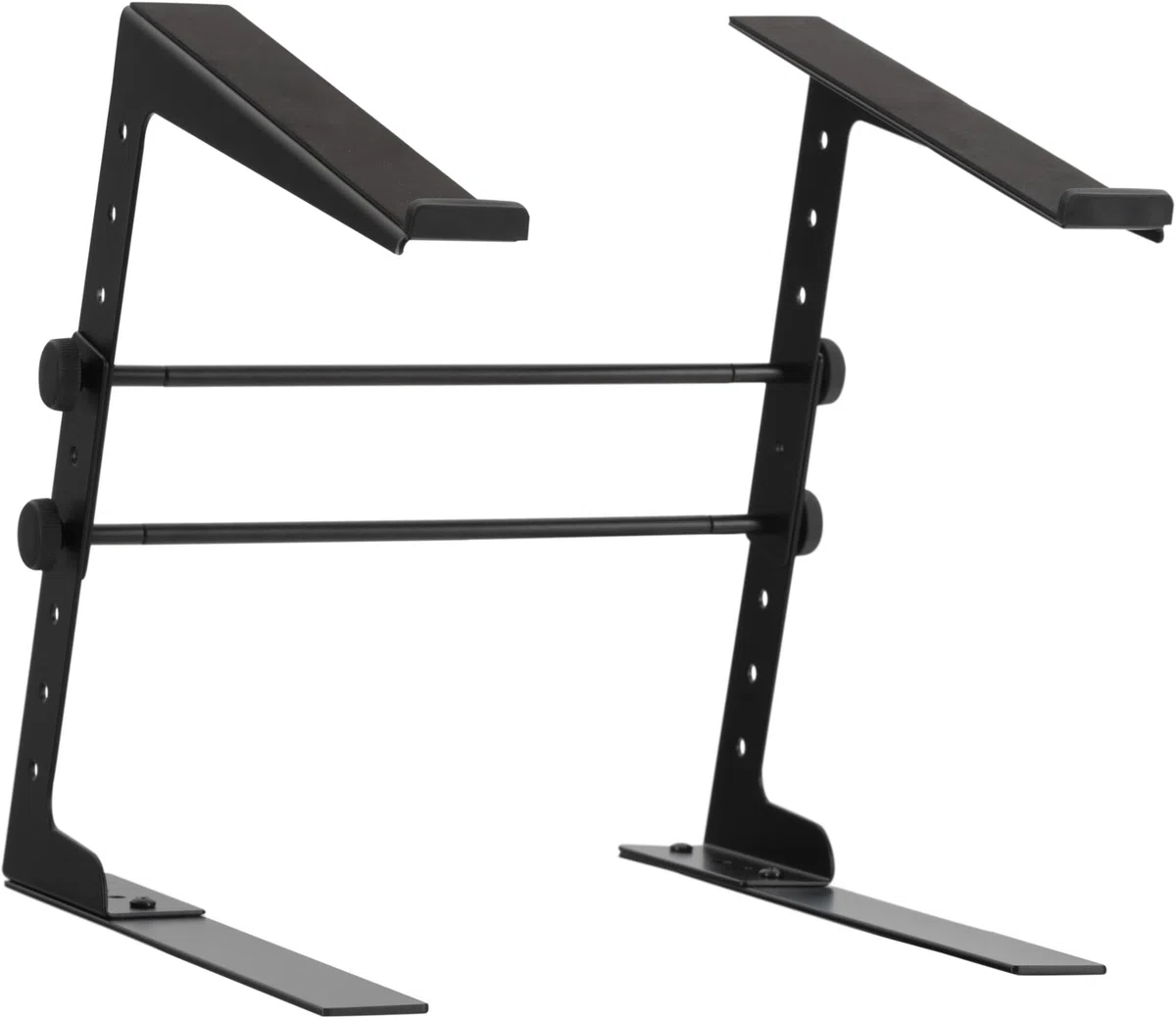 Pronomic LS-110 Supporto Laptop DJ Notebook Stand (Regolabile in Altezza, incl. morsetti di fissaggio, ideale per DJ e musicisti, materiale: acciaio) Nero