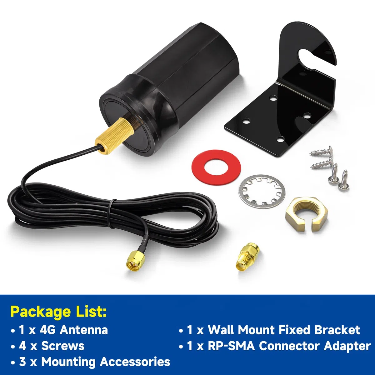 Bingfu Antenna 4G LTE Esterna 7 dBi SMA Maschio Supporto a Parete Imperméable per Iliad TIM WindTre Vodafone 4G LTE Router Gateway Modem Fotocamera da Caccia Fotocamera Trappola per Animali