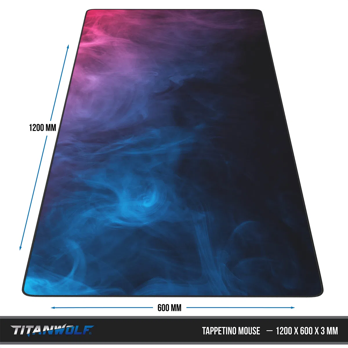 TITANWOLF - Grande Tappetino Mouse da Gioco - XXXL Oversize Mousepad - Dimensione 1200 x 600 mm - XXL Formato Oversize da scrivania e Tavolo - per Mouse e Tastiera