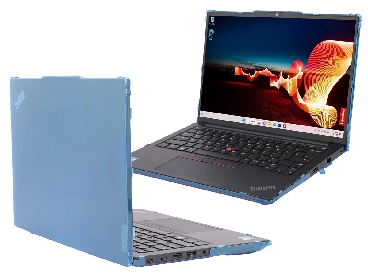 mCover Custodia rigida compatibile solo per Lenovo ThinkPad E14 Gen 5 / Gen 6 2023-2025 da 14" (con cerniera a 180°, non compatibile con altri modelli Lenovo) - Aqua