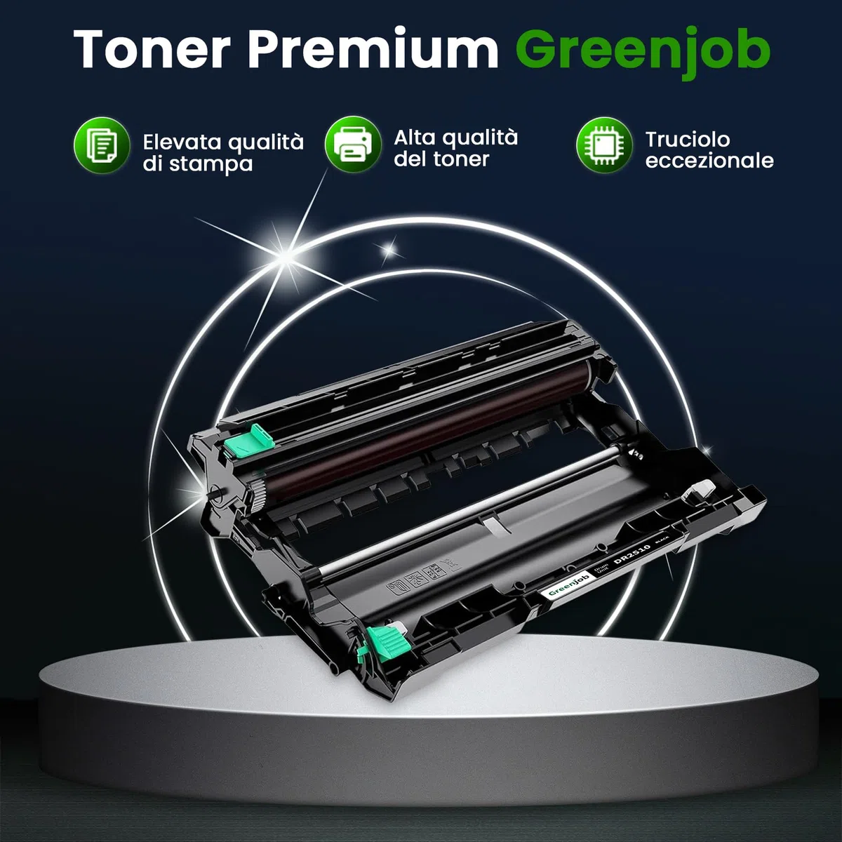 DR2510 DR-2510 Tamburo Compatibile per Brother DR2510 DR-2510 Tamburo per DCP-L2620DW DCP-L2627DW DCP-L2660DW DCP-L2665DW HL-L2400DW HL-L2445DW HL-L2447DW MFC-L2800DW (Toner non incluso)
