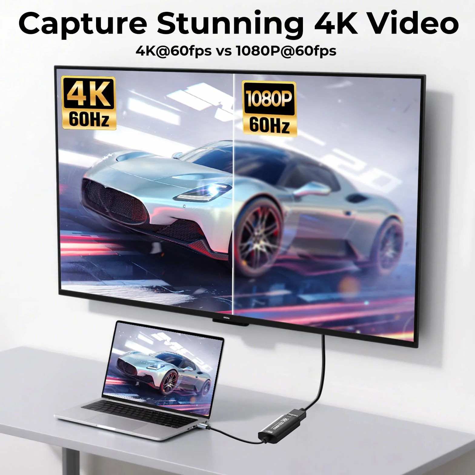 Guermok Scheda di acquisizione HDMI 4K @ 60FPS, 1080P @ 240FPS USB 3.0 HDMI a USB A/C Scheda di acquisizione video per streaming, funziona con Pad, Switch 2/1, PS4/5, Xbox1, Quest3, Mac OS, Windows