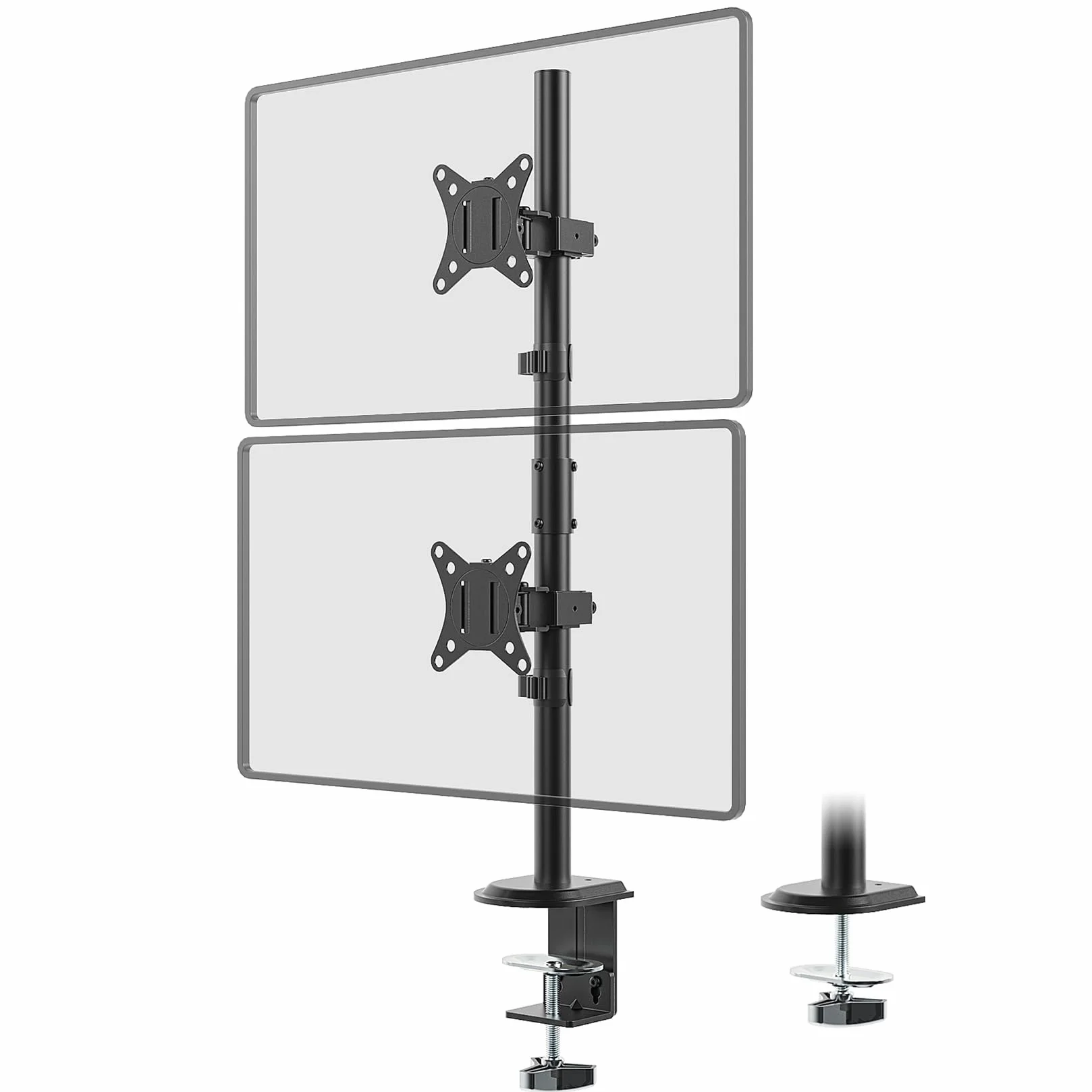 PUTORSEN Supporto per Doppio Monitor Verticale per Monitor LCD LED da 17 a 32 Pollici, Carico Massimo 9kg, 2 Modalità di Installazione