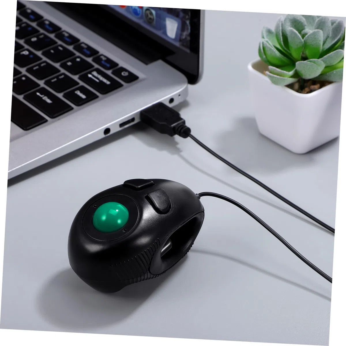 SHINEOFI Mini Mouse Trackball Usb 4d Tre Pulsanti Per Laptop e Pc, Design Compatto e Portatile Nero Scorrimento Pagina Controllato Dal Pollice, Plug and Play Senza Software