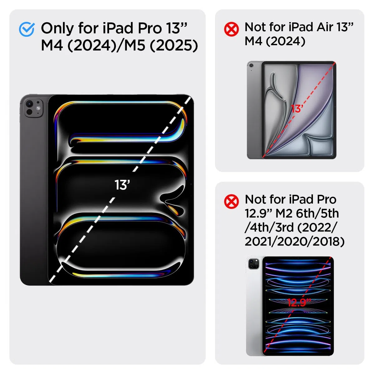 Spigen Glas.tR EZ Fit Vetro Temperato compatibile con iPad Pro 13 pollici M5 (2025), iPad Pro 13 pollici M4 (2024), Installazione Facile, Cristallino, Anti-graffio, Durezza 9H Pellicola prottetiva