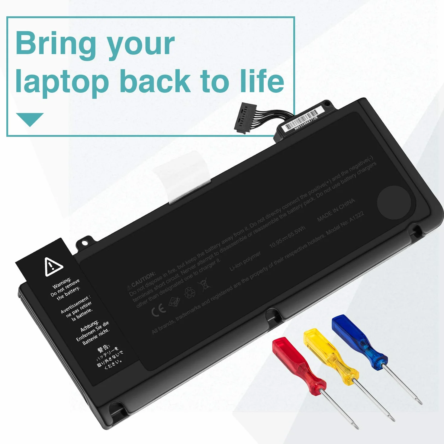 A1322 Batteria per computer portatile A1278 per Mac Book Pro 13 pollici (Mid 2012 2010 2009 Early 2011 Late 2011) 10.95V 65.5Wh