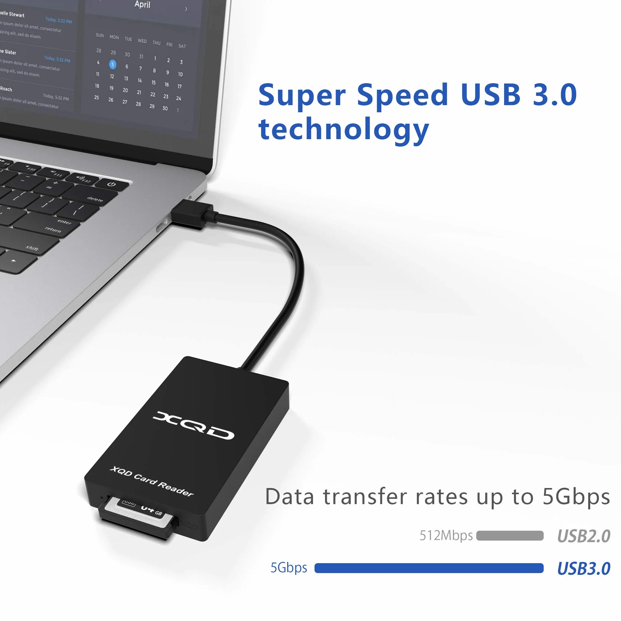 CATECK Schede XQD serie M e G, lettore di schede per dispositivi USB 3.0 5 GB/s, compatibile con Mac OS e Windows
