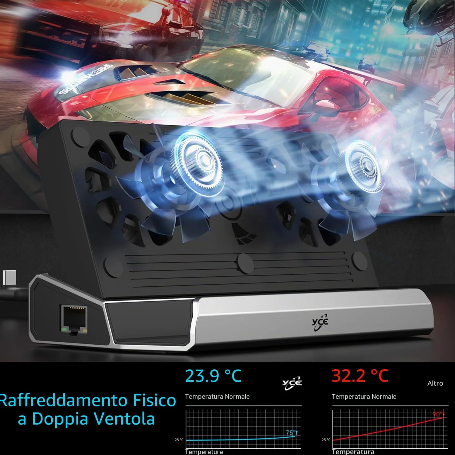 Dual Cooling Fans 9-in-1 Steam Deck Docking Station with HD 2.0,6 USB Ports,RJ45 1000Mbps,USB-C 100W PD, 40Gbps Adapter per Steam Deck/Rog Ally/Switch/Legion Go