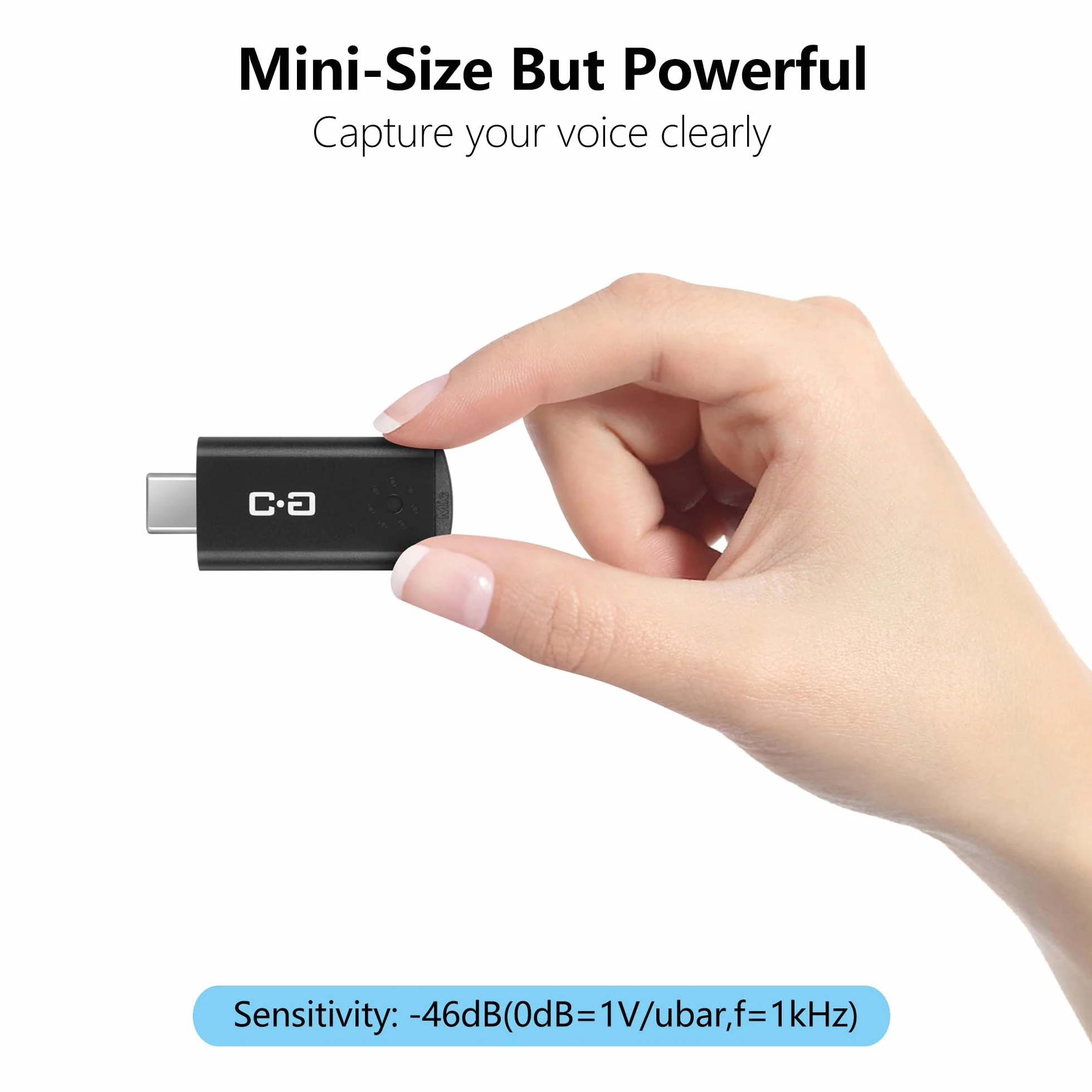 DUNGZDUZ Mini microfono USB C per Mac mini M4/M4 Pro e MacBook | Microfono a condensatore plug-and-play, compatto e portatile, audio chiaro per lavoro e studio