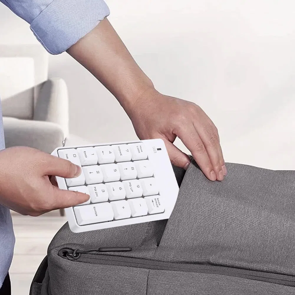 Tastiera Numerica, Numpad Tastierino Numerico 18 Tasti Wireless Numeric Keypad Numeriche Tastiere Numero Sottile con Ricevitore USB Portatile Laptop Notebook Senza Fili Estensione per Contabilità