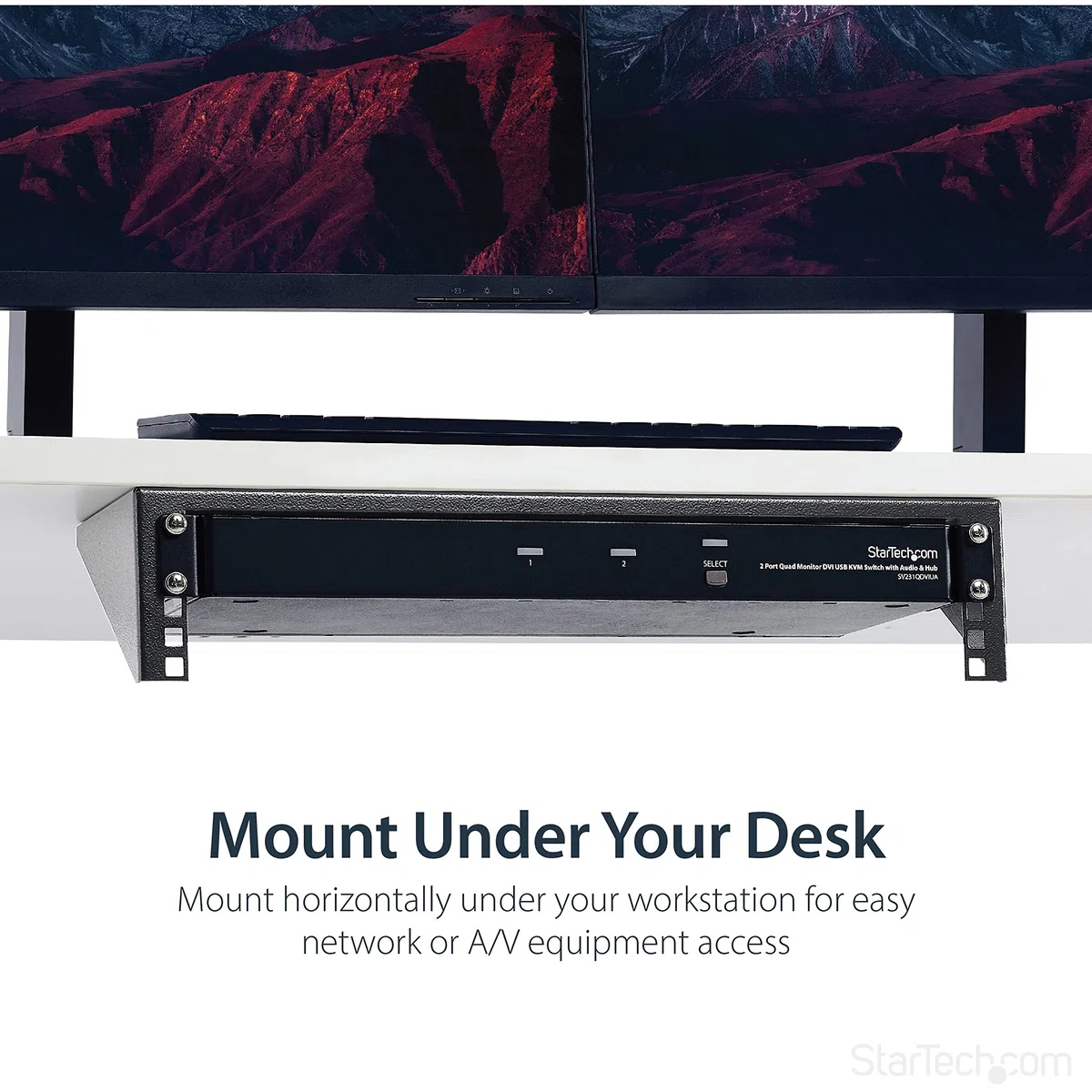 StarTech.com Staffa a parete 2U 19" per pannello patch verticale, Staffa per montaggio a rack in acciaio con hardware per apparecchiature di rete, server e dati da 19 pollici (RK219WALLV)