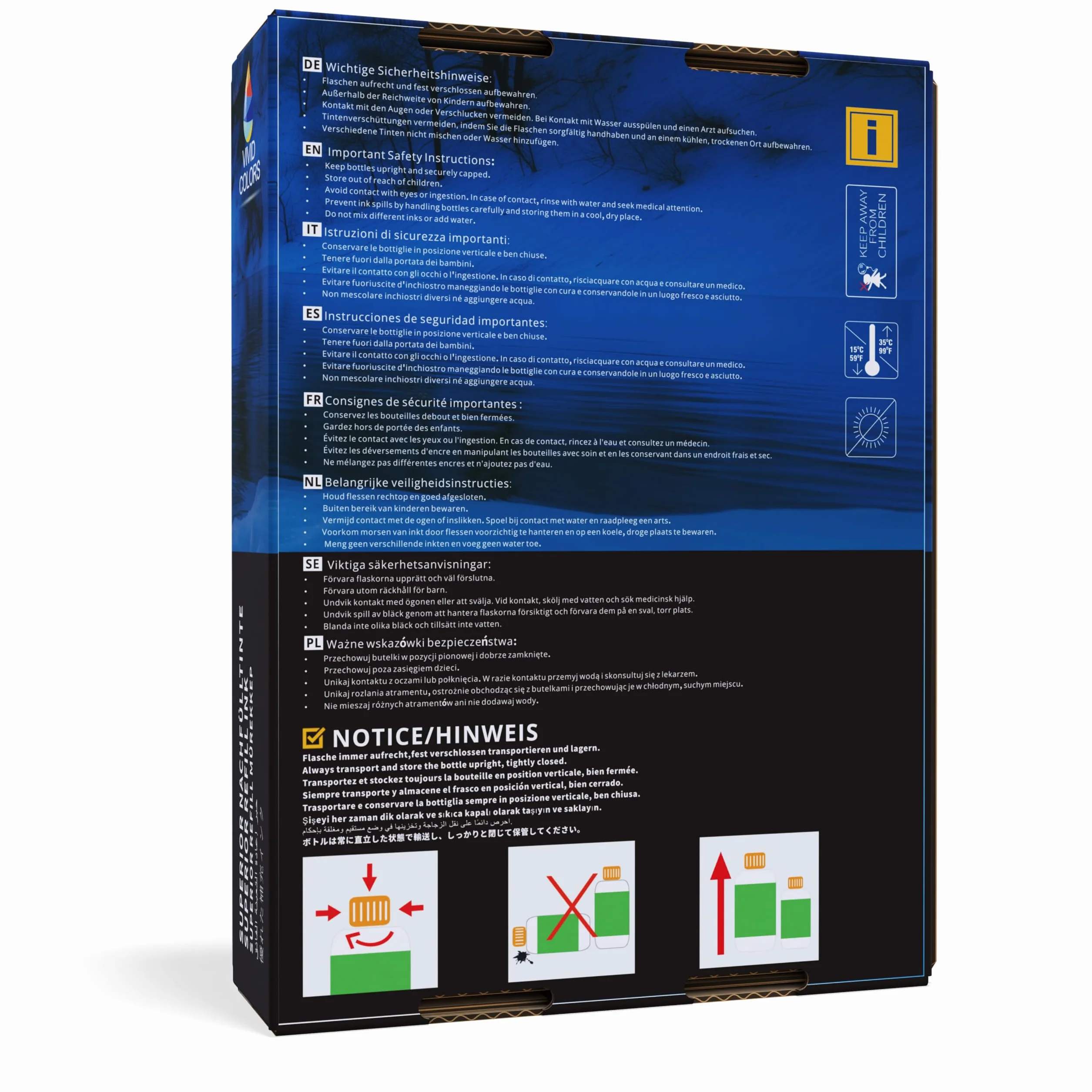 BLUE SWAN Kit di Ricarica Inchiostro 550ml – Compatibile con Cartucce HP 305, 305XL e 307XL – Per Stampanti HP Envy 6000, 6010, 6020, 6030, 6032, DeskJet 2700,2710,2720,4100,4120,4130, Pro 6400,6430