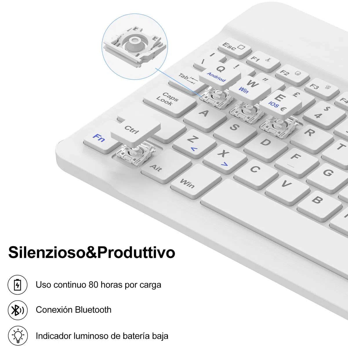 WINCHKING Custodia con Tastiera per iPad Pro 11" M5 2025/M4 2024, Cover Bluetooth Magnetica QWERTY Italiano Retroilluminata Tastiera per iPad Pro 11 Pollici (M5/M4, 2025/2024), Azzurro