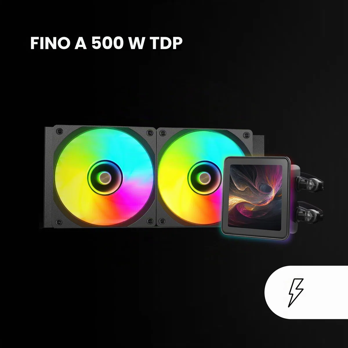 Mars Gaming ML-VISIONPRO240, Raffreddamento a Liquido AIO, TDP 500W, 2x Ventole ARGB 120mm FDB con Nucleo in Rame e Alluminio, Schermo LCD IPS 4” Rimovibile, Opti-Chamber 3a Generazione, Nero