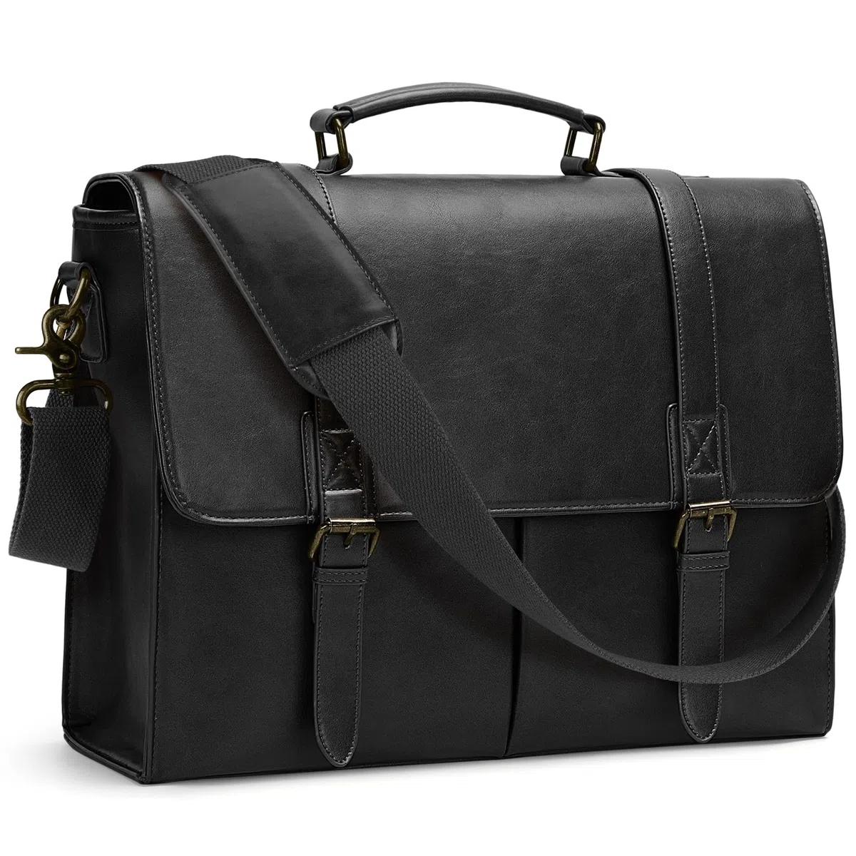 RAINSMORE Borsa Porta PC 15.6 Pollici Lavoro Uomo Ufficio in Pelle PU a Tracolla Documenti Computer Portatile Impermeabile
