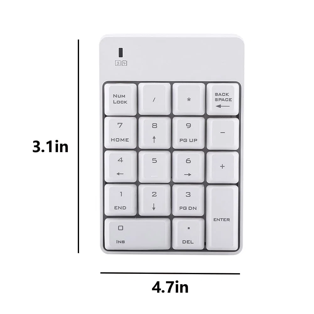 Tastiera Numerica, Numpad Tastierino Numerico 18 Tasti Wireless Numeric Keypad Numeriche Tastiere Numero Sottile con Ricevitore USB Portatile Laptop Notebook Senza Fili Estensione per Contabilità